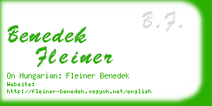 benedek fleiner business card